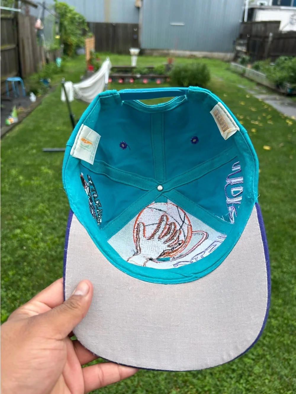 VTG Rare 90s Charlotte Hornets Drew Pearson Slam Dunk Snapback One Size Fits All